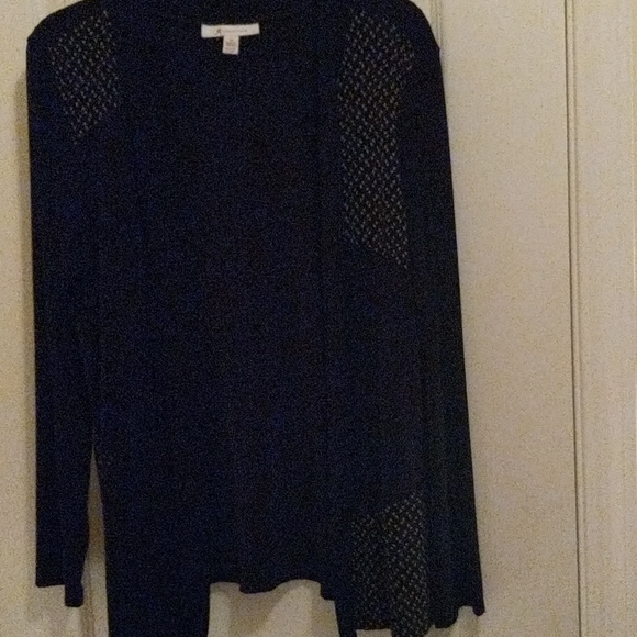 JM Collections, black nylon, cardigan. Med. - Picture 6 of 8